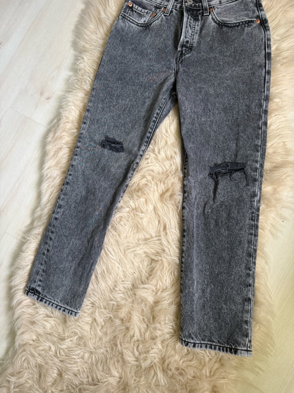 Levi's 501 100% Cotton Black Washed Jeans - Picture 3 of 14